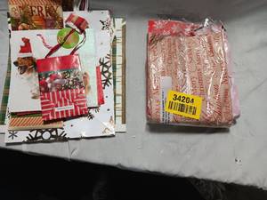 lot 34204 image: Misc wrapping sheets, and Christmas bags