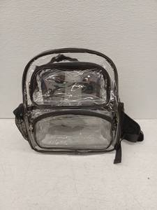 lot 21557 image: Clear Backpack with Mesh Pockets