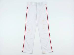 lot 21568 image: Easton  White Baseball Pants with Red Piping (Size Small)