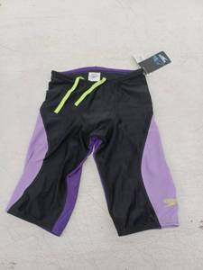 lot 21579 image: Speedo Swim Capris Black Purple Neon Yellow