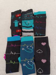 lot 21623 image: Healthcare-Themed Novelty Socks Assortment 6 Pack