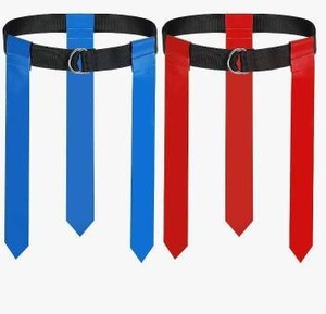 lot 21636 image: Replacement Velcr Flags For Flag Football Belts, 6 Red, 6 Blue,