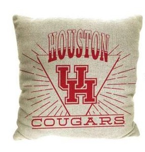 lot 21676 image: Houston Cougars UH Throw Pillow - Red and Cream