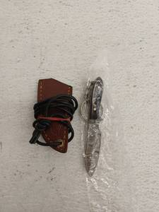 lot 21725 image: MHSCutlery Fixed Blade Knife With Leather Sheath, 4 Inch