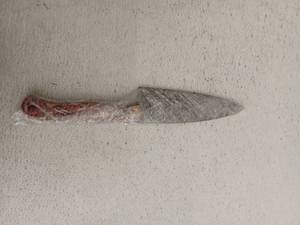 lot 21736 image: MHSCutlery Damascus Steel Knife with Decorative Handle, 11 Inch