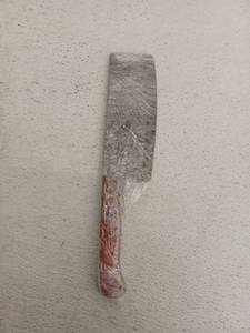 lot 21737 image: MHSCutlery Damascus Steel Cleaver Knife with Decorative Handle, 12 Inch