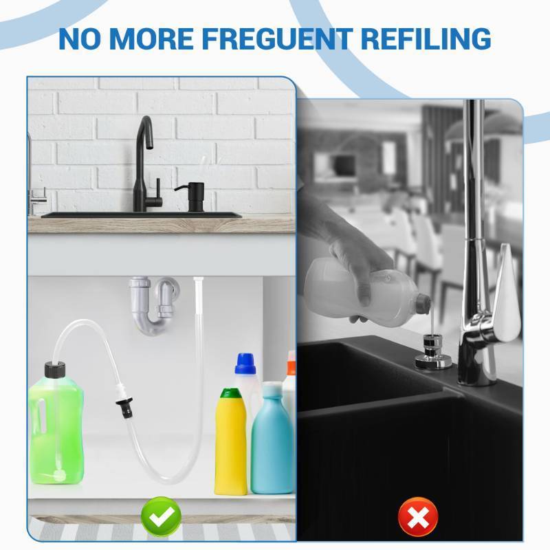 lot 2137 image: Yofidra Sink Soap Dispenser Extension Kit Under Sink Dish Soap Dispenser With 47 Tube Hose and Check Valve for Prevent Backflow for Countertop Kitchen Sink Accessories Retail $18.99