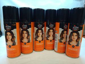 lot 2112 image: 6-Pack Hyde Geekia Spray-On Temporary Hair Color Black 3 oz  - Retail $18