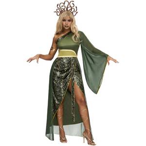 lot 2119 image: Spooktacular Creations Women Halloween Costumes, Snake Costume Women with Dress, Headband, and Armband for Halloween Cosplay Parties - Retail $42