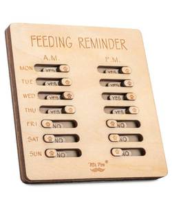 lot 2127 image: Mr. Pen- Dog Feeding Reminder, Wooden, AMPM Daily Indication Chart magnetic  - Retail $16
