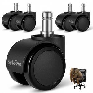 lot 8026 image: Sytopia Office Chair Wheels, Universal Standard Stem 716 inch x 78 inch, 2 Upgraded Quiet Caster Wheels Safe for All Floors Include Hardwood & Carpet, Not for 1KEA, Easy to Install, Set of 5
