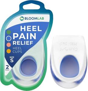 lot 8030 image: BloomLab Gel Heel Cups for Heel Pain Relief, Bone Spur, Heel Spur, 2 Pack