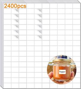 lot 8061 image: Lot of 2 Label Stickers, 2400pcs Sticker Labels, White Sticker Paper for Jars, Stickers for Food Containers, Label for Storage Bins, Bottle Labels, Price Sticker, Name Tags - 34 inx12 in