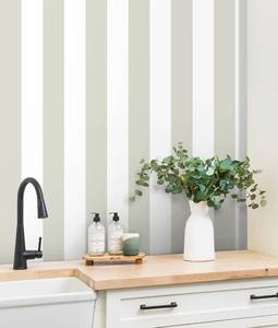 lot 9133 image: Guvana 17.7 197 Striped Contact Paper Brown and White Peel and Stick Wallpaper Modern Self Adhesive Wallpaper DIY Removable Wall Paper for Livingroom Bathroom Covering Vinyl Roll