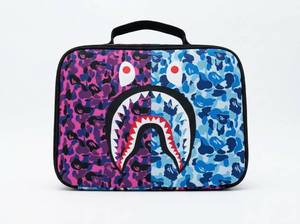 lot 62987 image: Shark Mouth Design Insulated Lunch Box Blue Pink Camo