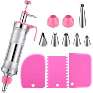 lot 62990 image: Patelai Cake Decorating Syringe Set with 6 Nozzles and 3 Scrapers