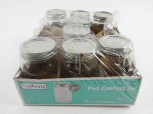 lot 63613 image: Trueliving Pint Canning Jar Set 8-Pack w Lids & Bands