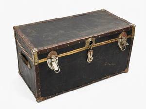 lot 63619 image: Vintage Storage Box with Miscellaneous Items