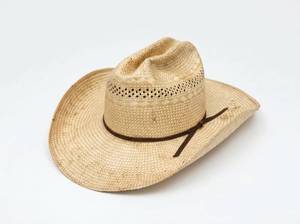 lot 63626 image: Stetson Straw Cowboy Hat with Dark Band