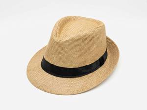 lot 63627 image: Straw Panama Hat with Black Band Size 58