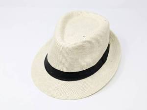 lot 63638 image: Straw Panama Hat with Black Band Size 58