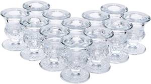 lot 63649 image: Hosley Set of 10 Glass Taper Candle Holders