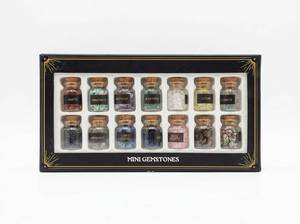 lot 63650 image: Mini Gemstones Collection 14 Assorted Stones Cork Bottles
