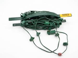 lot 63666 image: Christmas light stringer cord with green wire and empty intermediate sockets