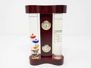 lot 63678 image: Storm Glass Weather Predictor w Dual Clocks