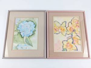 lot 63978 image: Mary Golich Framed Watercolor Floral Art Prints Set of 2