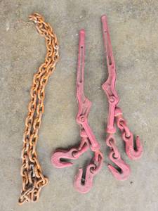 lot 19573 image: Lebus Chain Hoist & Load Securement Set