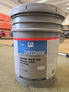 lot 19603 image: PPG Speedhide Super Tech WB Interior Latex Paint 5-Gallon