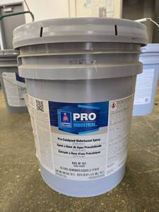 lot 19608 image: Sherwin-Williams Pro Industrial Pre-Catalyzed Water Based Epoxy Extra White 5-Gallon