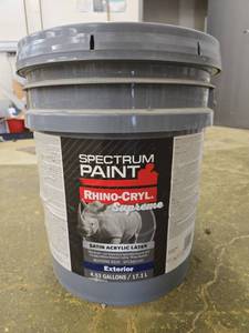 lot 19628 image: Spectrum Paint Rhino-Cryl Supreme Satin Acrylic Latex 5-Gallon