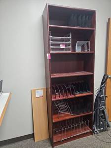 lot 21781 image: Wood Shelving Unit - Contents Not Included
