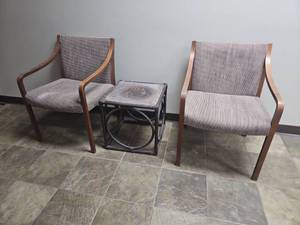 lot 21783 image: (2) Bentwood Armchairs and Table