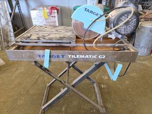 lot 1463 image: Target Tilematic G2 Wet Tile Saw with Stand
