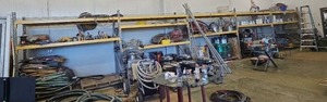 lot 1491 image: Pallet Racking Upright Frame Yellow and Gray Industrial Shelving - Contents Not Included