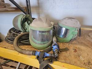lot 15842 image: Supplied Air Respirator System with Helmets Hose and Connectors