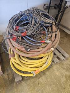 lot 15849 image: Lot of Welding Cable and Air Hose Coils with Connectors