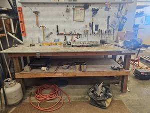 lot 15857 image: Contents of Table, Hammers, Screw Drivers and More