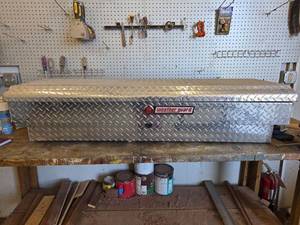 lot 15904 image: Weather Guard Aluminum Diamond Plate Truck Tool Box  Model 174 0 01