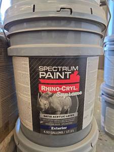 lot 21813 image: Spectrum Paint Rhino-Cryl Supreme Satin Acrylic Latex Exterior 4.53 Gallons SPCX67302