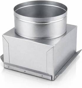 lot 121628 image: 6 x 6 Ceiling Register Box with 6 Round Collar, Galvanized Steel HVAC Duct Boot for Ceiling Registers and Diffusers