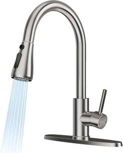 lot 121630 image: FEELSO Kitchen Faucets with Pull Down Sprayer, Brushed Nickel