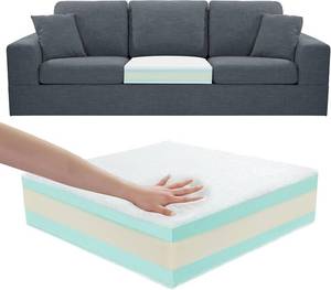 lot 221642 image: Extra Thickness 5 Layer Couch Cushion Replacement, 24x27x6 Sofa Cushions Replacement, 100% 25D Foam Upholstery Cushion, Supportive&Soft Sofa Cushion Foam with Removable Cover