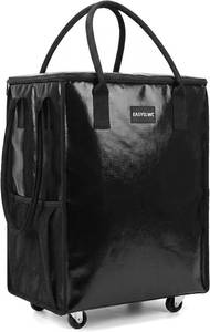 lot 221646 image: Grocery Bag Rolling Tote Bag on 4 Wheels, Shopping Bag with Wheels Handles