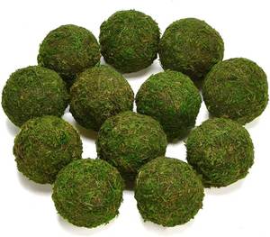 lot 321597 image: BYHER Natural Green Moss Decorative Ball,Handmade (3.5-Set of 6)