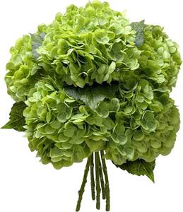 lot 321598 image: Yatim 21In Bottle Green Artificial Hydrangea Flowers with Stems 5 Pcs