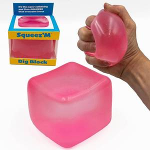 lot 321602 image: Original Big Block Premium Stress Cube, Pink Squishy Fidget Toy, Adults